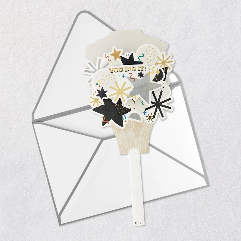 Confetti and Stars Bouquet Paper Craft Pop-Up Graduation Card With Motion for only USD 5.99 | Hallmark