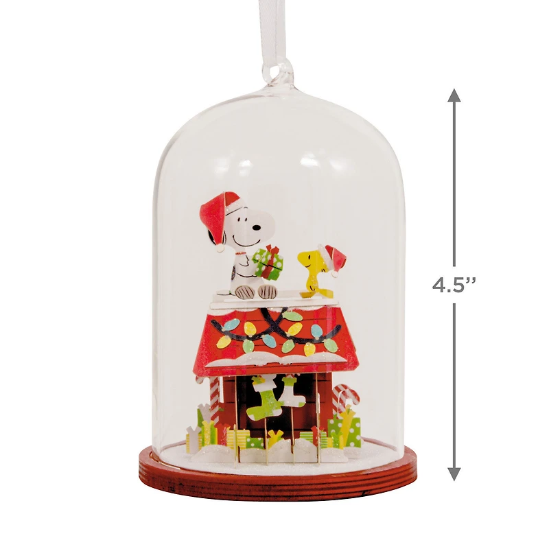 Peanuts® Snoopy's Doghouse Cloche Glass and Paper Hallmark Ornament for only USD 28.99 | Hallmark