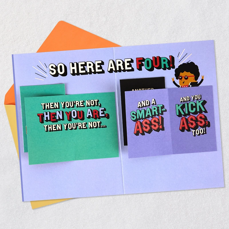 A Bad-Ass, Smart-Ass, Kick Ass Lady Birthday Card With Mini Cards for Her for only USD 5.59 | Hallmark