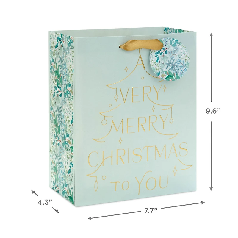9.6" A Very Merry Christmas Mint Green Medium Gift Bag for only USD 3.99 | Hallmark