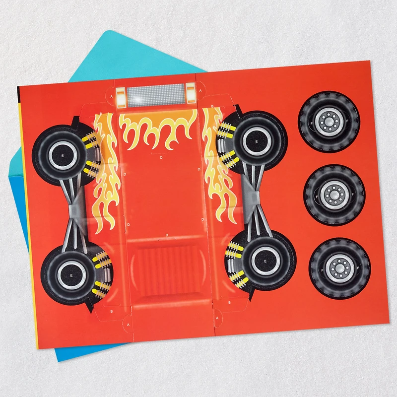 Monster Truck Birthday Card for Kids With Papercraft Activity for only USD 5.99 | Hallmark