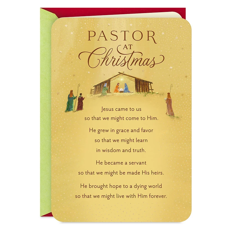 Celebrating His Coming Religious Christmas Card for Pastor for only USD 3.99 | Hallmark