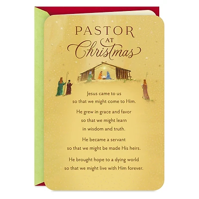 Celebrating His Coming Religious Christmas Card for Pastor for only USD 3.99 | Hallmark
