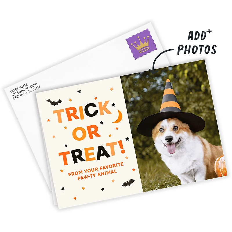 Trick or Treat Paw-ty Animal Custom Halloween Card for only USD 4.99 | Hallmark