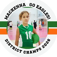 Volleyball Round Metal Personalized Ornament, Custom Photo and Text for only USD 17.99 | Hallmark