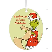 Dr. Seuss's How the Grinch Stole Christmas!™ Naughty List Metal Personalized Ornament, Custom Text for only USD 17.99 | Hallmark
