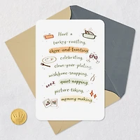 Turkey-Roasting, Cheer and Toasting Thanksgiving Card for only USD 4.99 | Hallmark