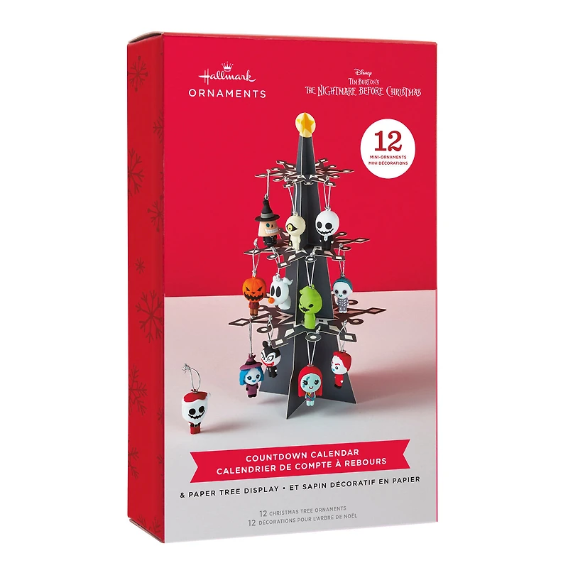 Disney Tim Burton's The Nightmare Before Christmas Hallmark Countdown Calendar Paper Tree Set With 12 Mini Ornaments for only USD 34.99 | Hallmark