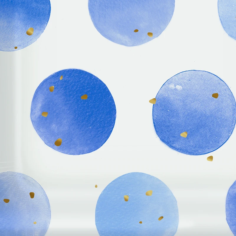Blue Watercolor Dots Dessert Plates, Pack of 8 for only USD 3.99 | Hallmark