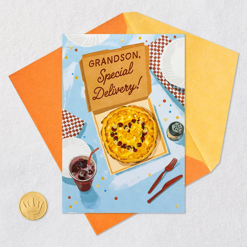 Pizza Our Hearts Birthday Card for Grandson for only USD 6.59 | Hallmark