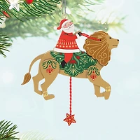 Pull-String Lion With Santa Wood Ornament for only USD 31.99 | Hallmark