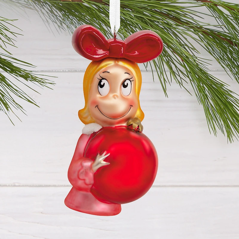 Dr. Seuss's How the Grinch Stole Christmas!™ Cindy-Lou Who With Ornament Blown Glass Hallmark Ornament for only USD 11.49 | Hallmark