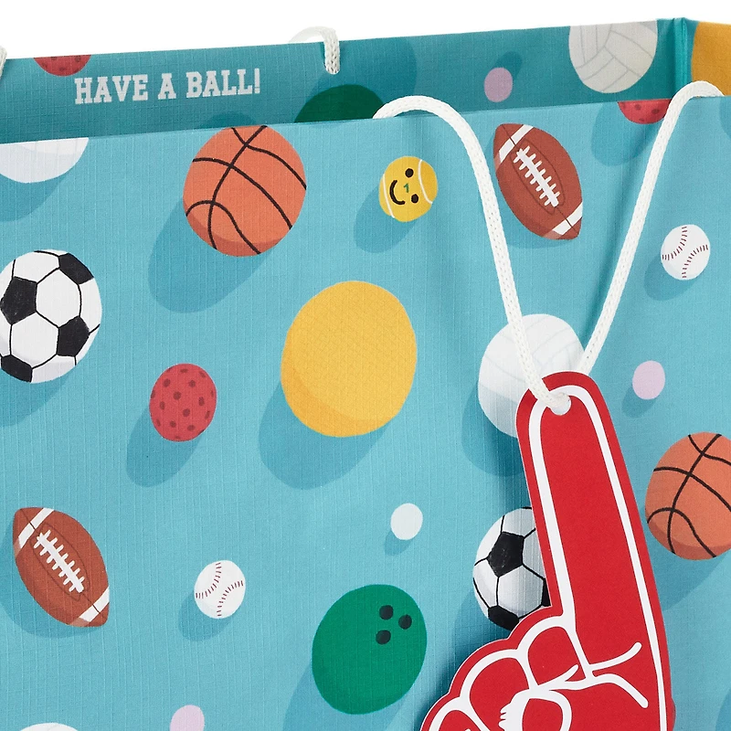 15" Sports Balls on Blue Extra-Deep Birthday Gift Bag for only USD 5.99 | Hallmark