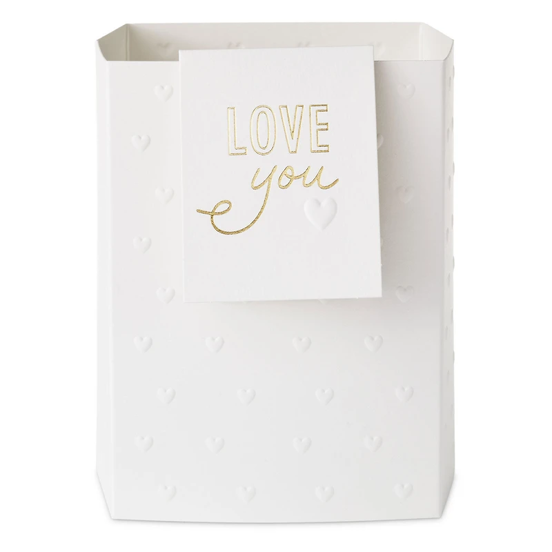 Build-a-Bouquet Love You White Hearts Pop-Up Paper Vase With Mini Card for only USD 4.99 | Hallmark