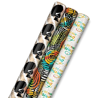 Get Your Blessing 3-Pack Assorted Wrapping Paper, 75 sq. ft. total for only USD 16.99 | Hallmark