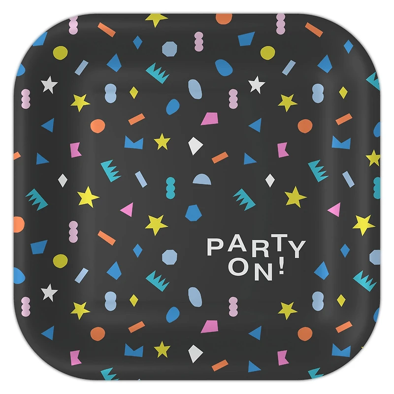"Party On!" Geometric Shapes Dinner Plates, Pack of 8 for only USD 4.99 | Hallmark