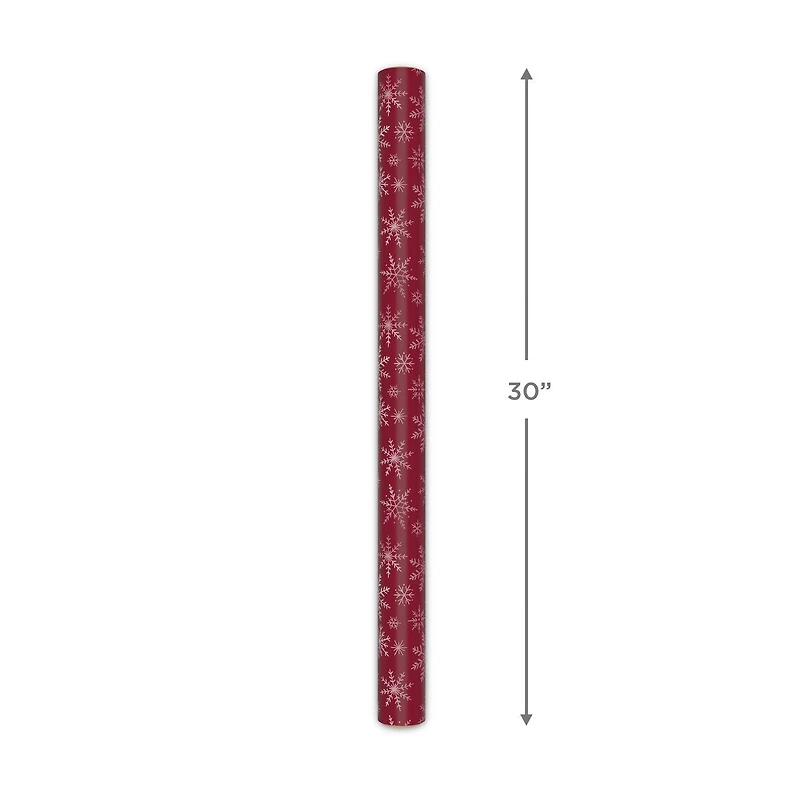 Snowflakes on Red Christmas Wrapping Paper Roll, 22.5 sq. ft. for only USD 4.99 | Hallmark