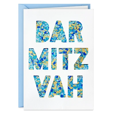 Blue and Gold Confetti Bar Mitzvah Card for only USD 8.59 | Hallmark
