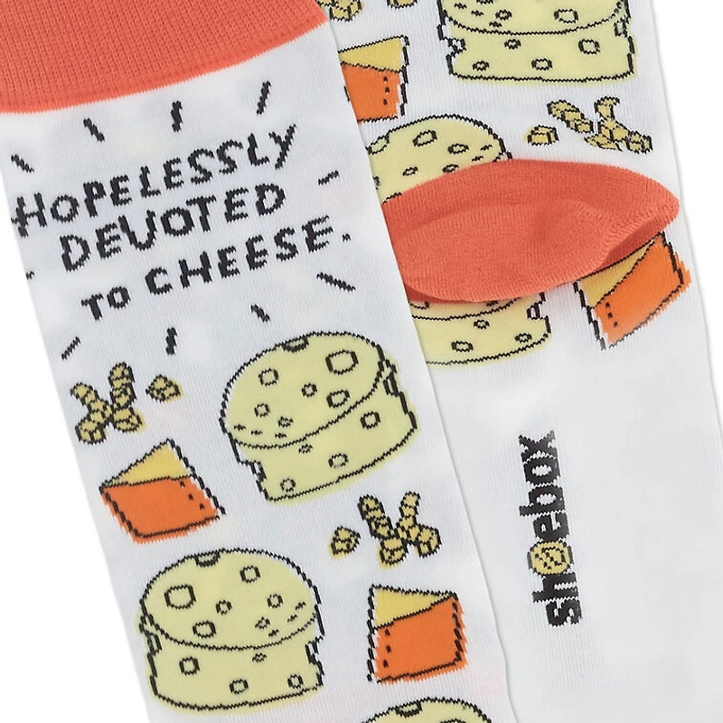 Shoebox Devoted to Cheese Funny Crew Socks for only USD 12.99 | Hallmark