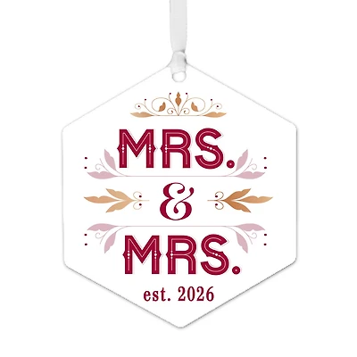 Mrs. & Mrs. Metal Personalized Ornament, Custom Text for only USD 17.99 | Hallmark