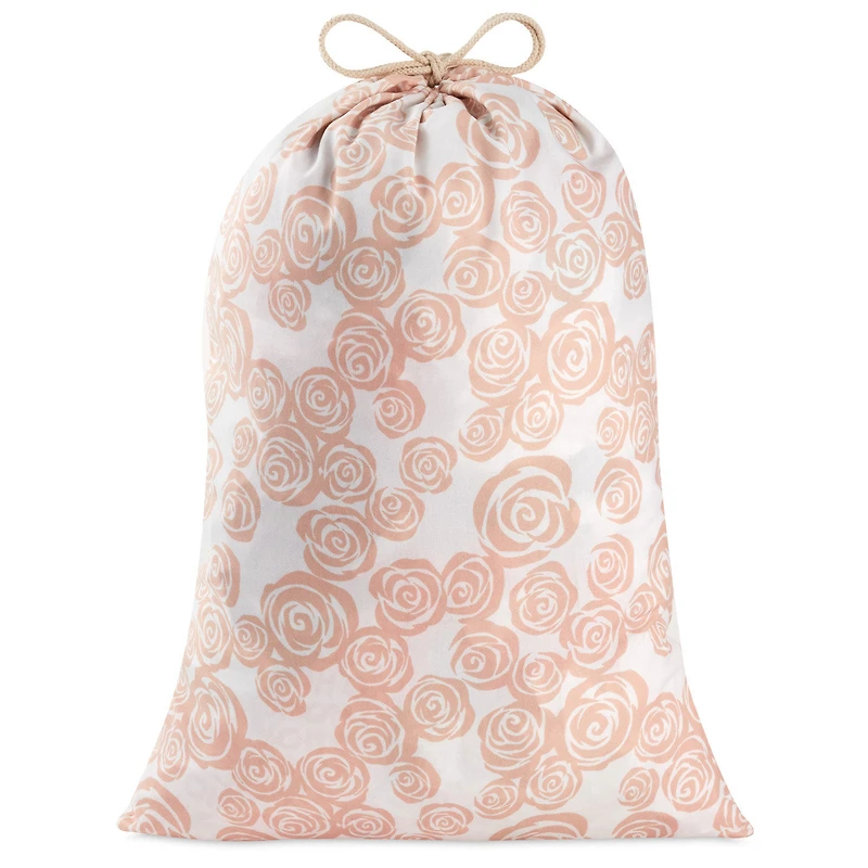 28" Pink Roses on Ivory Wedding Canvas Gift Sack With Gift Tag for only USD 14.99 | Hallmark