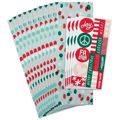 Colorful Dots on Mint Tissue Paper With Gift Tag Stickers, 10 sheets for only USD 4.99 | Hallmark