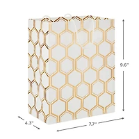 9.6" Gold Foil Hexagons on White Medium Gift Bag for only USD 3.99 | Hallmark