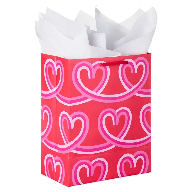 9.6" Looped Hearts Medium Valentine's Day Gift Bag With Tissue Paper for only USD 5.99 | Hallmark