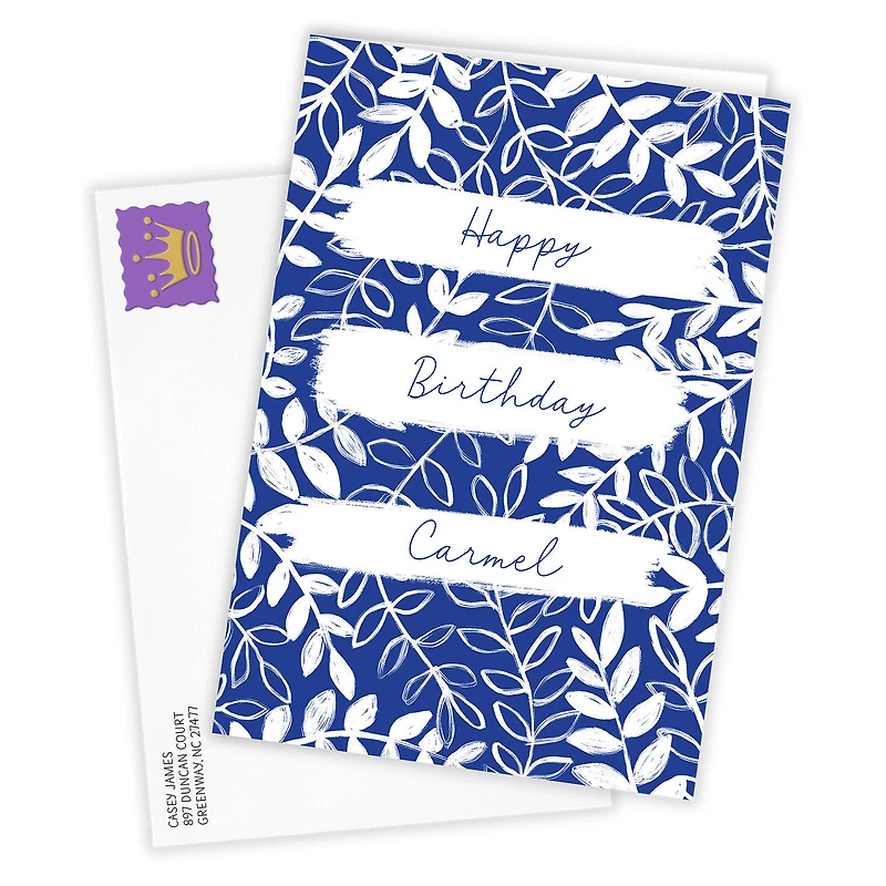 Wonderful Day Blue and White Foliage Custom Birthday Card for only USD 4.99 | Hallmark
