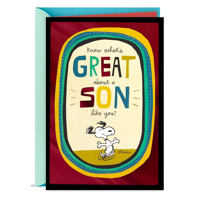 Peanuts® Dancing Snoopy Birthday Card for Son for only USD 5.99 | Hallmark
