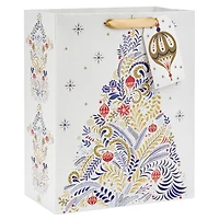 13" Floral Evergreen on White Large Christmas Gift Bag for only USD 4.49 | Hallmark