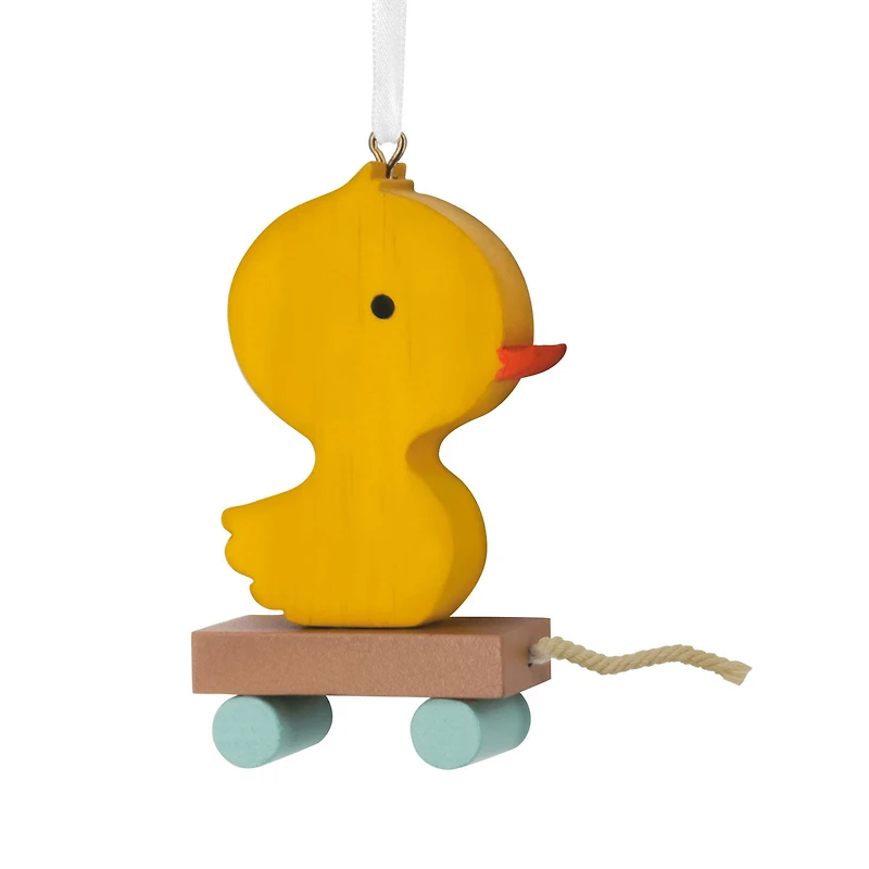 Yellow Duck Pull Toy Wood Hallmark Ornament for only USD 14.99 | Hallmark