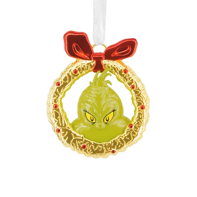 Dr. Seuss's How the Grinch Stole Christmas!™ Grinch in Wreath Metal Hallmark Ornament for only USD 17.49 | Hallmark