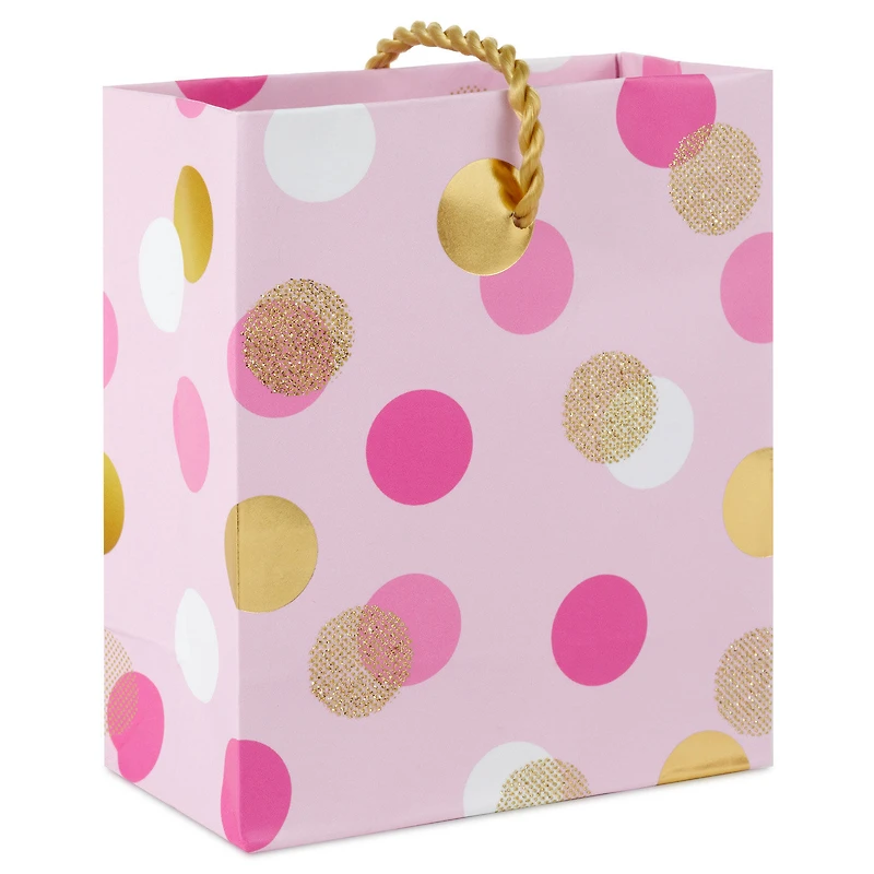 4.6" Pink and Gold Dots Gift Card Holder Mini Bag for only USD 3.49 | Hallmark