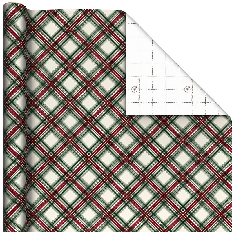 Festive Red and Green Plaid Christmas Wrapping Paper Roll, 35 sq. ft. for only USD 4.99 | Hallmark