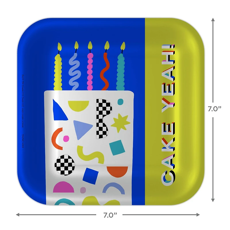 "Cake Yeah!" Modern Neon Dessert Plates, Pack of 8 for only USD 3.99 | Hallmark