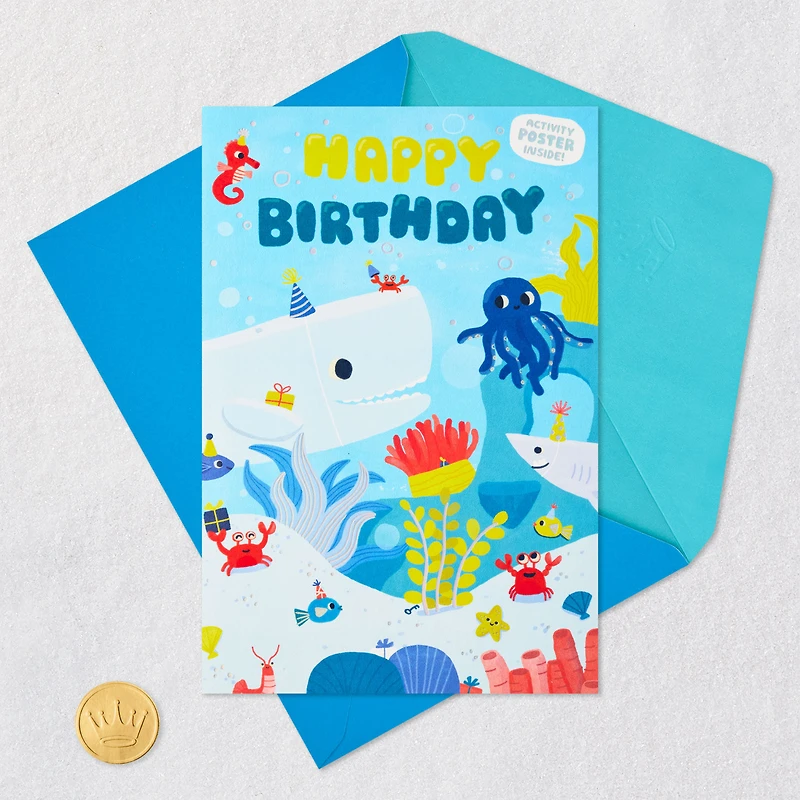 Oceans of Fun Birthday Card for Kids with Activity Page for only USD 7.59 | Hallmark