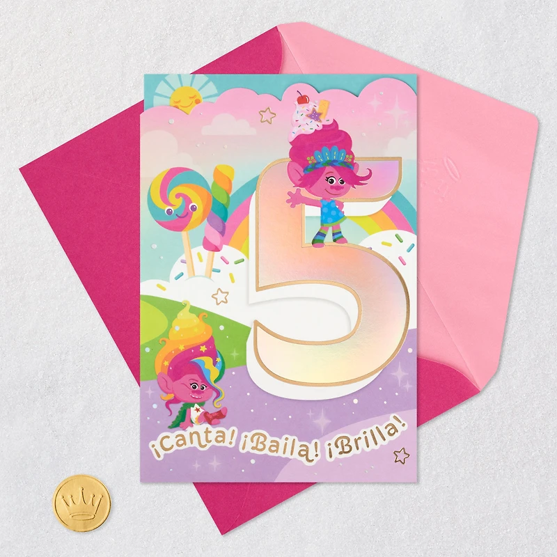 DreamWorks Animation Trolls Time to Shine Spanish-Language 5th Birthday Card for only USD 5.59 | Hallmark