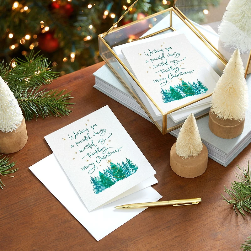 Peaceful Evergreens Boxed Christmas Cards, Pack of 16 for only USD 15.49 | Hallmark