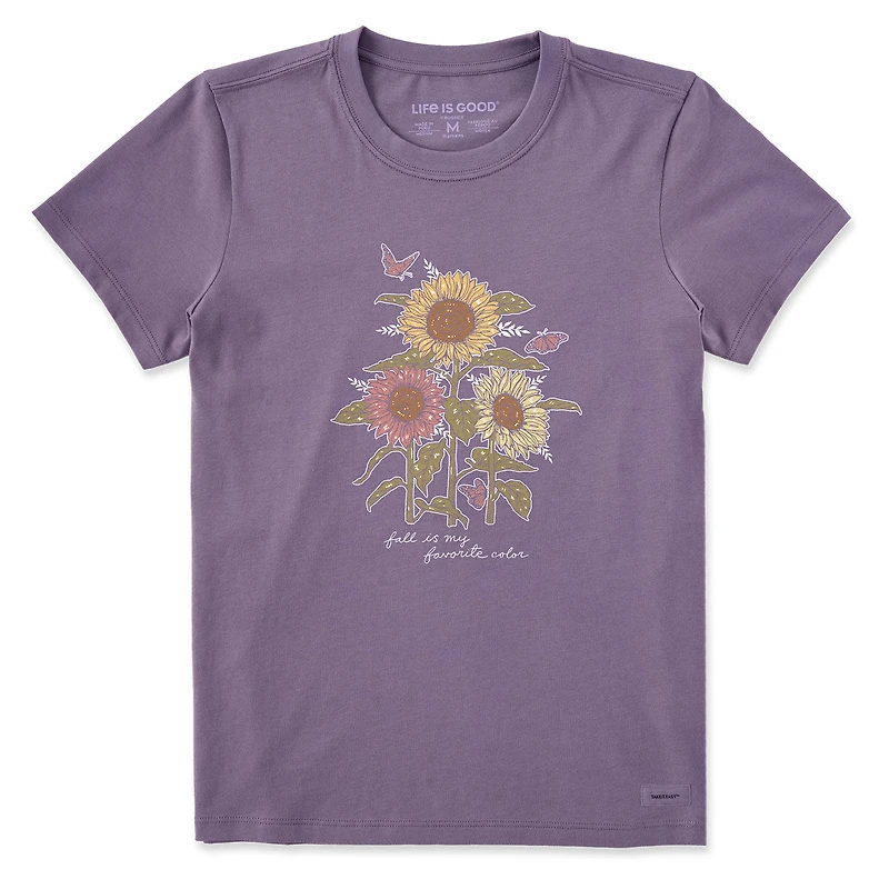 Life Is Good Women’s Fall Favorite Sunflowers Purple Short Sleeve T-Shirt for only USD 29.50 | Hallmark