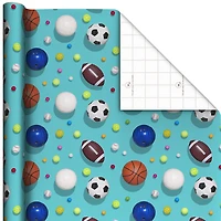Sports Balls on Blue Wrapping Paper, 20 sq. ft. for only USD 4.99 | Hallmark