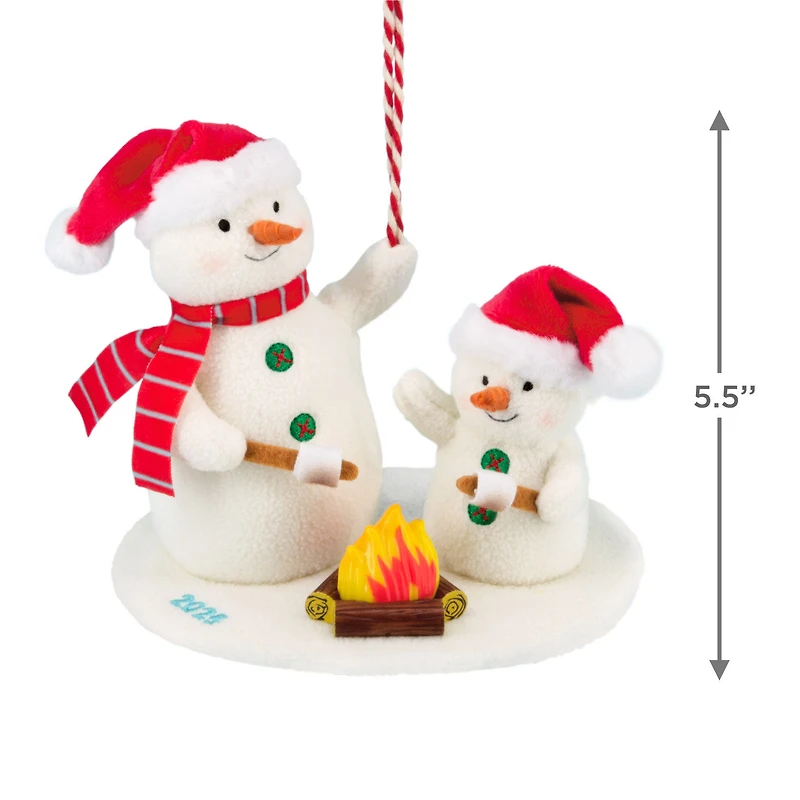 Roasting Marshmallows Snowmen 2025 Fabric Hallmark Ornament for only USD 17.99 | Hallmark