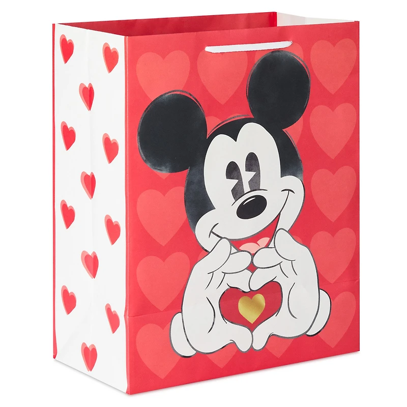 13" Disney Mickey Mouse Heart Hands Large Valentine's Day Gift Bag for only USD 4.49 | Hallmark