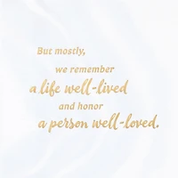 Well-Lived and Well-Loved Sympathy Card for only USD 6.99 | Hallmark
