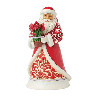 Jim Shore Heartwood Creek Santa With Blooming Amaryllis Figurine, 8.35" for only USD 69.99 | Hallmark