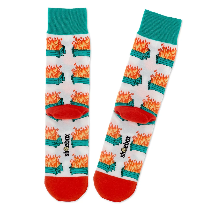 Dumpster Fire Novelty Crew Socks for only USD 12.99 | Hallmark
