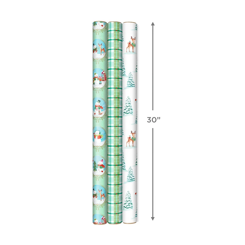 Pastel Christmas Prints 3-Pack Wrapping Paper, 120 sq. ft. for only USD 16.99 | Hallmark