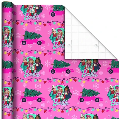 Barbie™ and Friends on Pink Christmas Wrapping Paper Roll, 25 sq. ft. for only USD 4.99 | Hallmark
