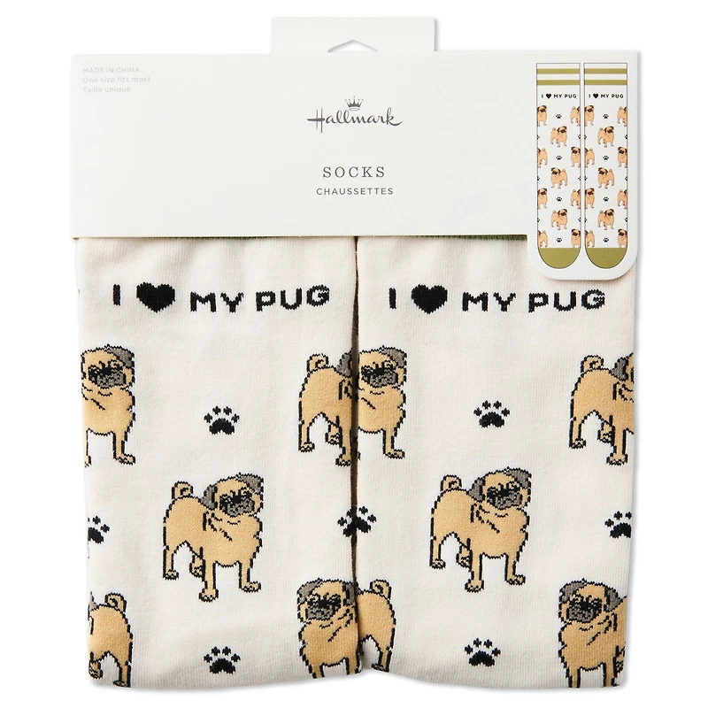 I Love My Pug Crew Socks for only USD 12.99 | Hallmark