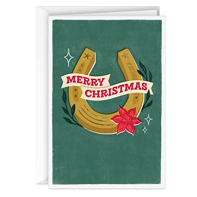 Hallmark x Opry® Horseshoe With Banner Blank Christmas Card for only USD 4.99 | Hallmark